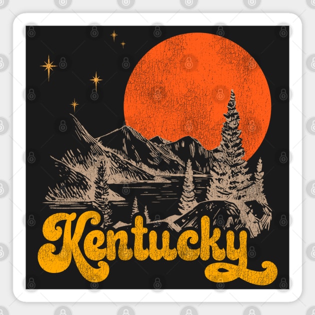 Vintage State of Kentucky Mid Century Distressed Aesthetic Magnet by darklordpug